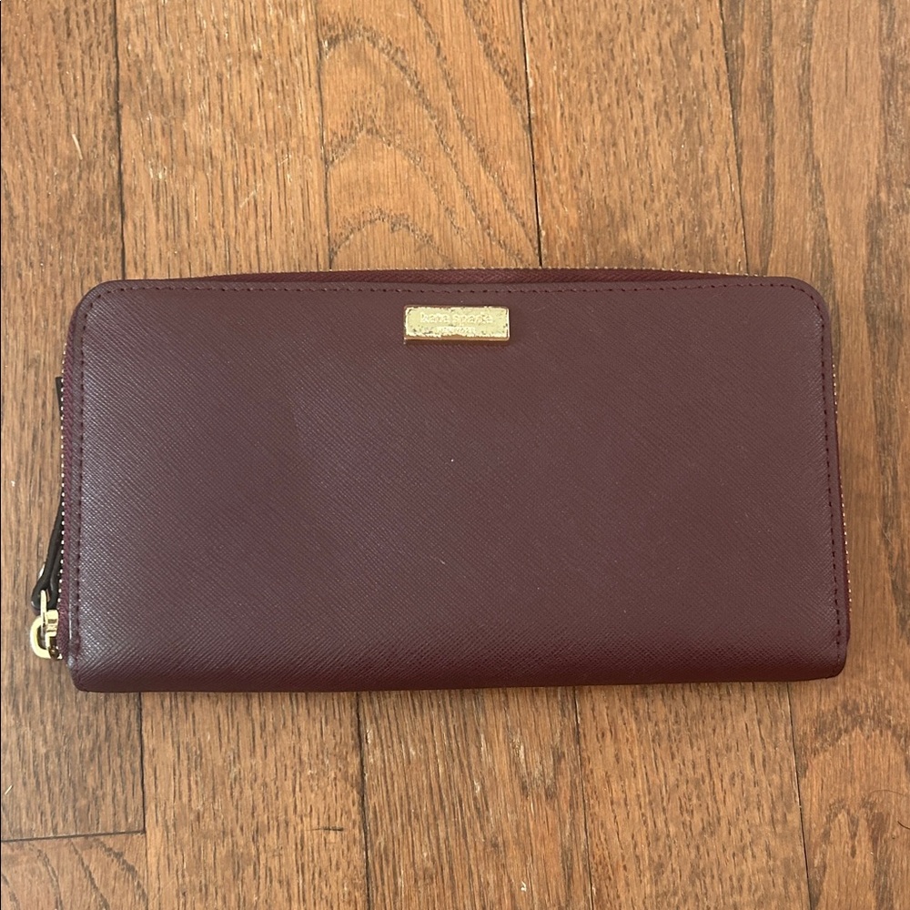 Kate Spade Burgundy Zip-Around Wallet
